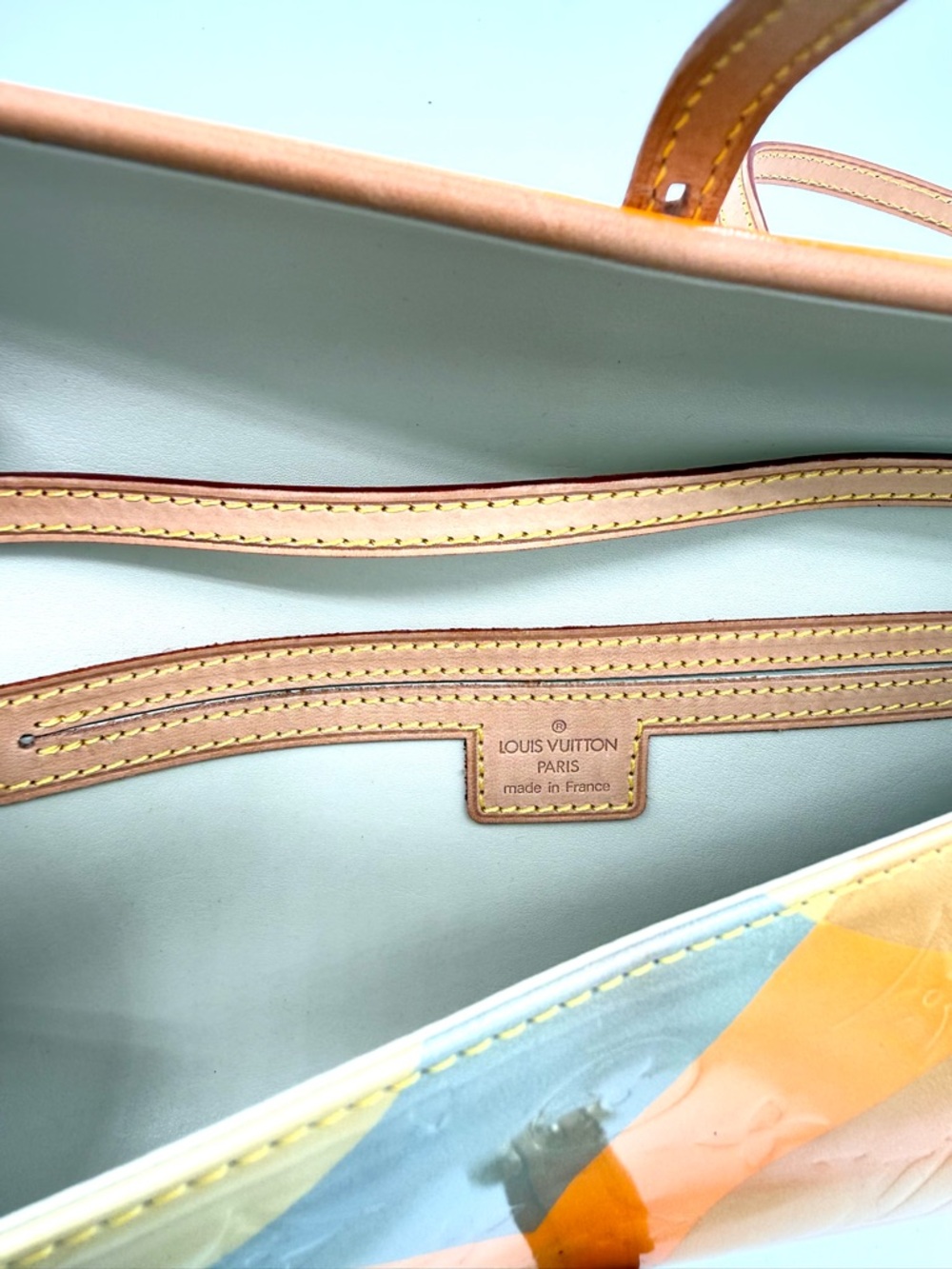 Louis Vuitton Yellow Patent Vernis Fleurs Monogram Clutch Shoulder Bag - Picture 14 of 15